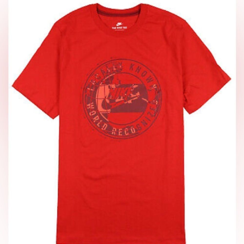 NIKE Locally Known World Recognized Shirt in Red Infrared Gold Air Max, Size XL!